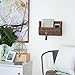 MyGift Wall Mounted Rustic Brown Solid Wood Key and Mail Holder Organizer Rack with 4 Hooks, Entryway Display Shelf