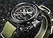 Men Quartz Analog Digital Military Wrist Watch Canvas Fabric Straps LED Sport Watches (Black Case)