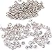 Surepromise Pack of 100 Sets 7mm Diamante Diamond Clear Silver Crystal RIVET STUDS Rock Leather Bag