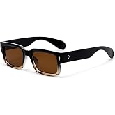 EYLRIM Square Frame Sunglasses for Women Men Chunky Rectangle Sun Glasses | Trendy Black Shades Daily Wear, UV400 Protection, Light Weight