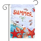 Kind Girl Summer Garden Flag Season Flag Welcome Flag,Indoor and Outdoor Flags,Double-Sided (Summer, Starfish)