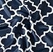 HLC.ME Lattice Print Decorative Blue Blackout Curtains 96 Inch Long - Thermal Insulated Privacy Room Darkening Window Grommet Drapes Modern Curtains for Master Bedroom - Navy Blue - 52 W x 96 L