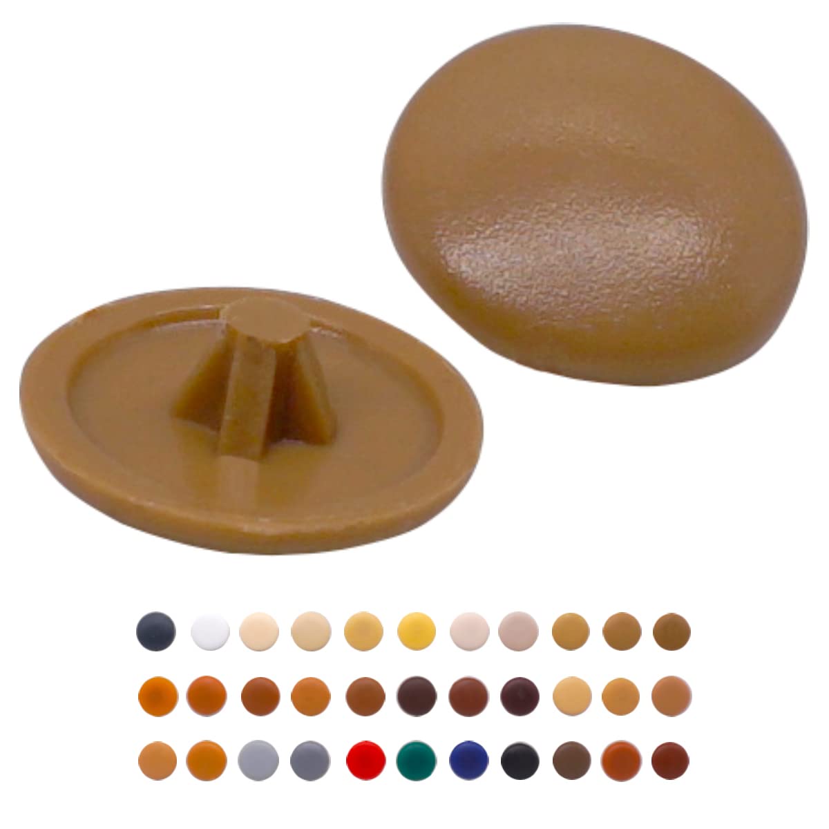 (Pack of 500 pcs) Pozi Screw Cover Caps 12 mm Diameter, Pozidriv Head Clip On Plastic Covers, Furniture Decorative Cap (500, Brown S9)