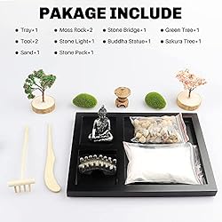 Japanese Zen Garden for Desk - Sakura Budah 9" x