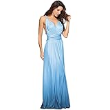 CINDYLOVER Mujer Vestido de Noche Longitud Máxima Falda Fiesta Cóctel Tirantes Convertibles Multi-Manera