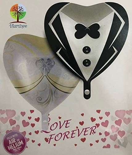 HarSheeTM Heart Shape Foil Balloon for Wedding Anniversary, Valentine's Day Celebrations (Set of 2)