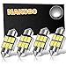 NAKOBO 31mm Festoon Led Bulbs 6000K White Light 6-SMD 5730 Chipsets Canbus Error Free for 3175 DE3175 DE3021 3022 3021 Dome License Plate Door Lights (pack of 4)