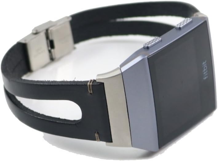 NEO+ Genuine Leather Band For Fitbit Ionic Activity Tracker, BLACK
