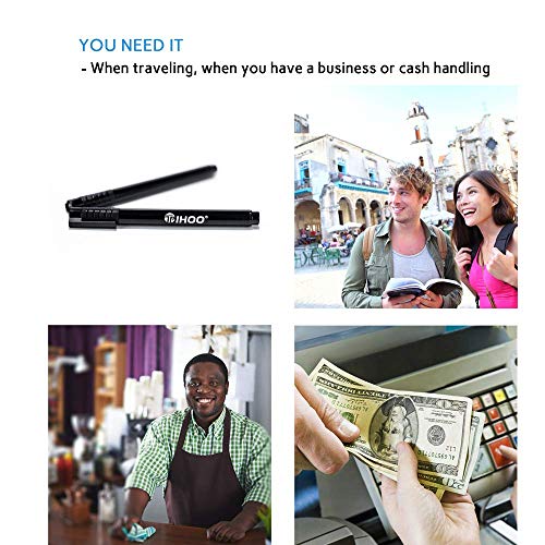 TIHOO Counterfeits Pen, Fake Money Marker, Counterfeit Bill Detector Pen, Counterfeits Money Detector Pen (5 Pack)