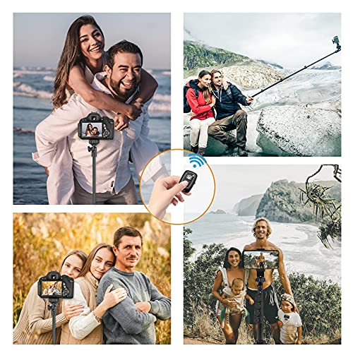 67 Inch Cell Phone and Camera Extendable Selfies Stick, Tripod Stand with Wireless Bluetooth Remote Shutter Compatible with 2.2-3.5 Inch, Heavy Duty Aluminum, Lightweight Cupohus