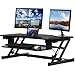 Standing Desk Converter Computer Workstation Adjustable Height Desk Home Office Desk Sit Stand Desk Dual Laptop Monitor Riser (Black)