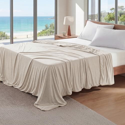 Bedsure Summer Cooling Blanket, 130 x 170 cm, Beige