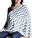 Bay's Infinity Nursing Scarf for Breastfeeding - Double-Sided Grey Chevron Pattern - Incredible Quality, Super Soft