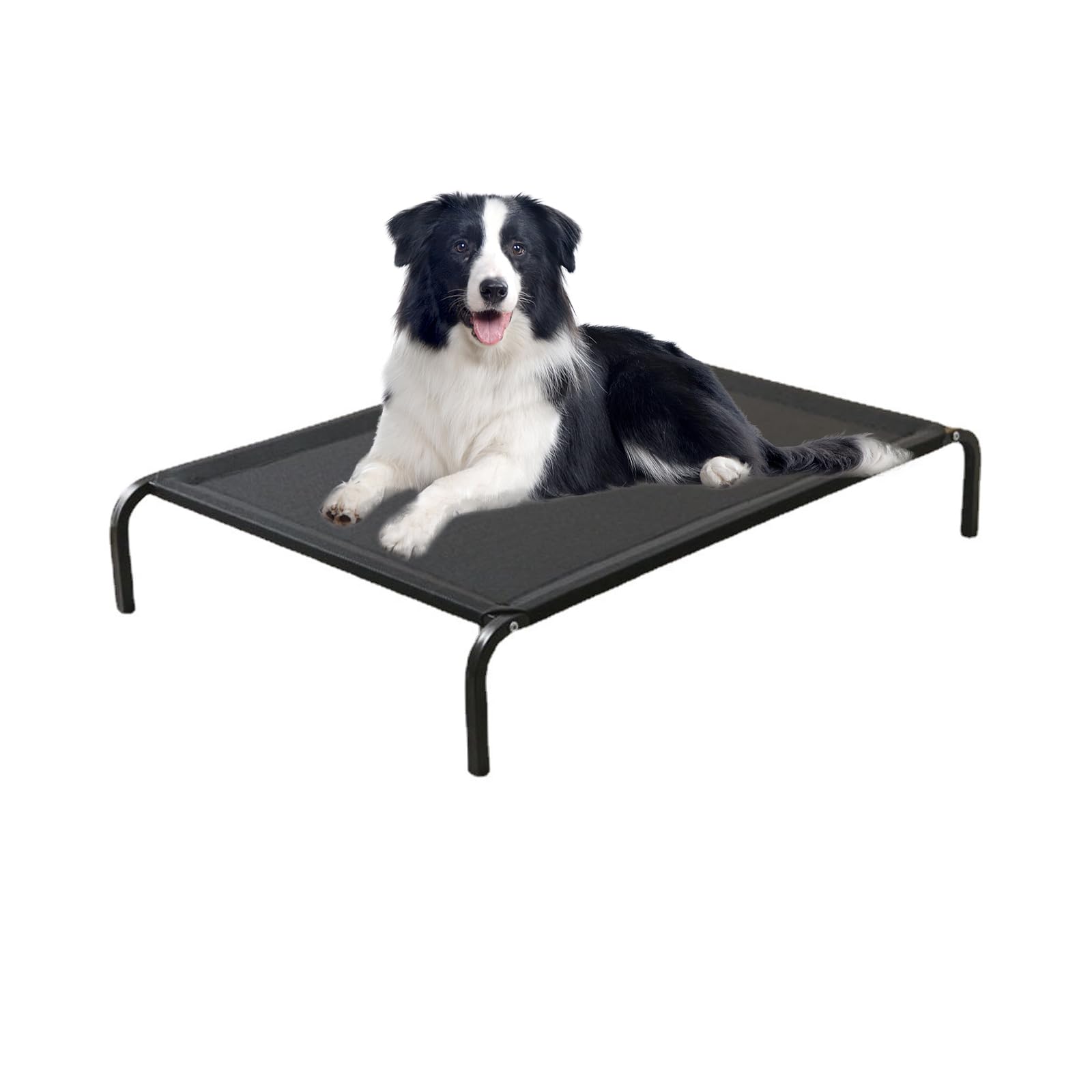 CEIEVER Outdoor Elevated Dog Bed, Elevated Waterproof Dog Bed with Washable Breathable Mesh,Cooling Raised Dog Cots Beds with No-slip Feet Chew Proof Standing Pet Bed for Large Dogs (L-102X70X20CM)