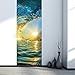Fymural Door Wall Mural Wallpaper Stickers--Ocean Wave Vinyl Removable 3D Decals 30.3x78.7