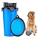 Foloda 2 in 1 Dog Drinking Water Bottle with Bowl, Portable Pet Travel Outdoor Water Cup Food Container for 250g Snack and 350ml Water