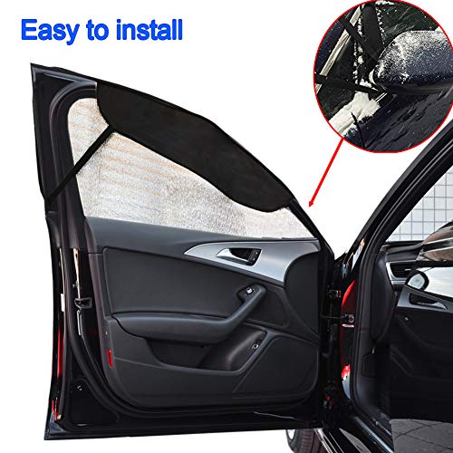 Big Hippo Side Window Snow Cover, Thickness Winter Car Window Snow, Ice, Frost Cover Sun Protection - Universal Fits Most Cars, Sedans, Small Trucks, SUVs (2 Pack)