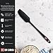 DI ORO Jar Spatula Silicone - Jar Scraper Long Handle for Cooking & Baking - Heat-Resistant Silicone Kitchen Spatula for Cake & Spreading - Nonstick Cookware Safe Utensil - Dishwasher Safe (Black)