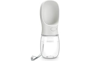 DEYACE Dog Water Bottle, Leak Proof Portable Pet Water Bottles for Dogs, Puppy Water Dispenser with Drinking Feeder for Travel (Milk White 12oz)