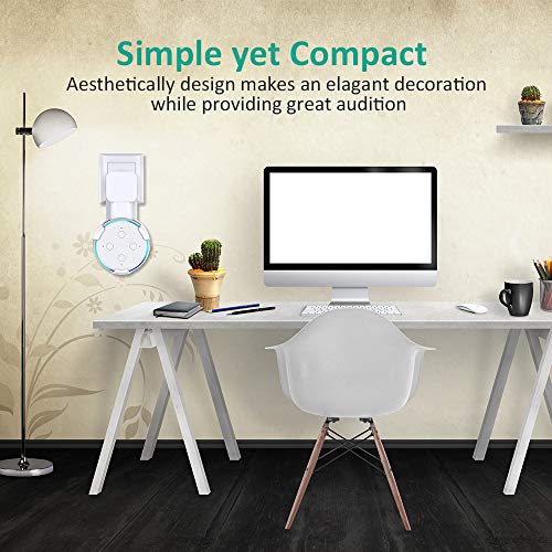 Bovon Outlet Wall Mount Hanger Holder Stand for Echo Dot 3rd Generation, Best Space-Saving Dot Accessories with Cord Management for Your Smart Home Speaker Without Mess Wires or Screws - Thumbnail 4