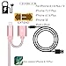 DISDIM iPhone X Aux Lightning to 3.5mm Auxiliary Audio Cable with 8Pin Extension Charger Cord Adapter for iPhone X / 8 / 8 Plus / iPhone 7 / 7 Plus iOS 11 to Home / Car Stereos -Rose Gold