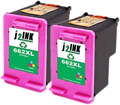 J2INK 2 Tri-Color Remanufactured Ink Cartridge for 662XL CZ106AL High Yield
