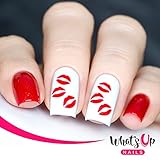 Whats Up Nails - Kisses Nail Stencils Stickers Vinyls for Nail Art Design (2 Sheets, 40 Stencils Total)
