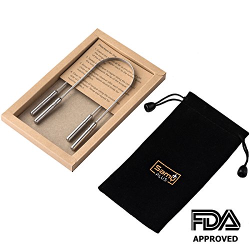 image for 2 Pack Tongue Scraper Cleaner by Samy Plus- Surgical Grade Stainless S