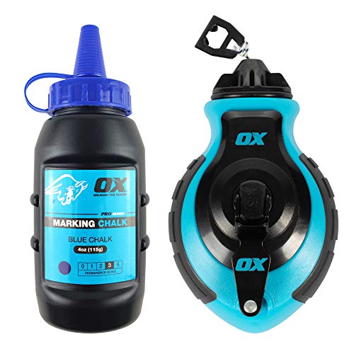 OX Tools Professional Chalk Line Reel & Chalk
