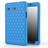 MoKo Samsung Galaxy Tab E 8.0 Case - [Honey Comb Series] Light Weight Shock Proof Silicone Corner/Bumper Protective Cover for Samsung Tab E 8.0 Inch SM-T377 4G LTE Verizon / Sprint Tablet, BLUE