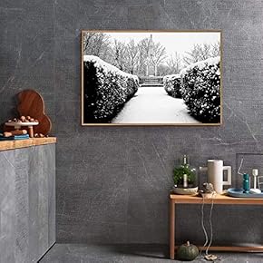 Floating Framed Canvas Wall Art for Living Room, Bedroom Black and White Landscape Canvas Prints for Home Decoration Ready to Hang - 16x24 inches