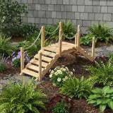 Shine Company Cedar Garden Bridge 3ft with Side Rails Natural Wood view 2