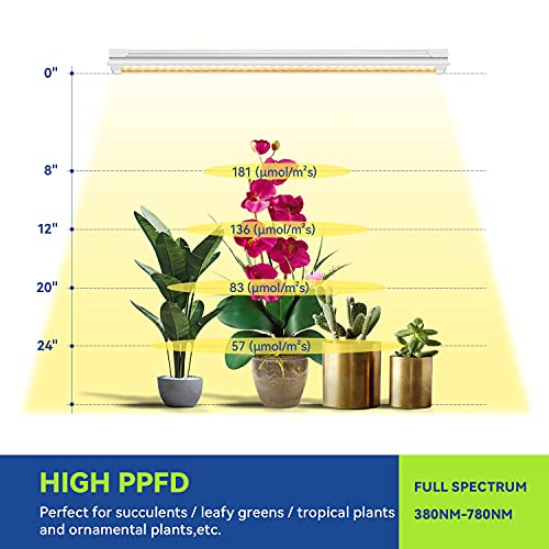 MoniosL T8 LED Grow Light 4FT, 252W(6x42W) Plant Grow Light Strips