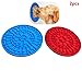 Minli 2pcs Dog Lick Pad, Absorbable Slow Feeders, Distraction Device ,Powerful Suction cups on the back，Training-Just Add Peanut Butter(Red &Blue)