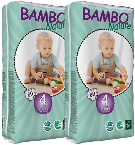Bambo Nature Nappies (Tall) TWIN Pack - Maxi (Size 4) by BEAMING BABY BAMBO