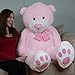 Yesbears 5 Foot Giant Teddy Bear Plush Pink ( Microfiber Bowtie )