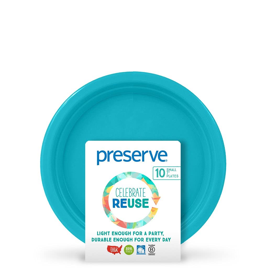 Preserve On The Go Plates (Set of 10), Aqua, Small