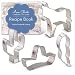 Ann Clark Cookie Cutters 4-Piece Cinco de Mayo Cookie Cutter Set with Recipe Booklet, Donkey, Cactus, Sombrero, Chili Pepper primary