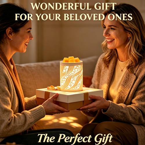 Electric Wax Melt Burner Oil Burner, Ceramic Wax Warmer for Home Office Bedroom, Wax Melts Burner Aromatherapy Gift for Women Mum
