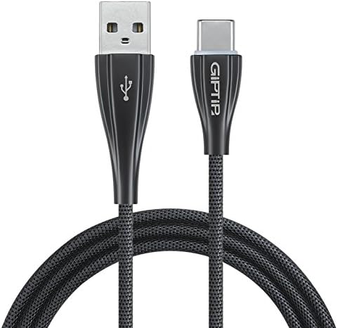 GIPTIP USB Type C Fast Charging High-Speed Data Syncing Cable Dark Black Metalic Flexible Brained Bendable Chain Portable Charging Tie For Car Charger, Usb-C Cellphone, Adapter ,Laptop