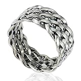 925 Sterling Silver 11 mm Wide Braided Woven Celtic Knot Band Thumb Ring - Nickle Free