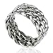 Chuvora 925 Sterling Silver 11 mm Wide Braided Woven Celtic Knot Band Thumb Ring - Nickle Free Size 7