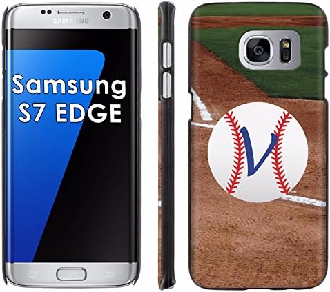 Samsung Galaxy [S7 EDGE] Phone Cover, Baseball Monogram V- Black Slim Clip-on Phone Case for [Samsung Galaxy [S7 EDGE]]