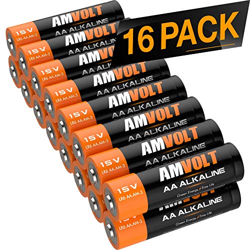 16 Pack AA Batteries [Ultra Power] Premium LR6 Alkaline Battery 1.5 Volt Non Rechargeable Batteries for Watches Clocks Remotes Games Controllers Toys & Electronic Devices - 2027 Expiry Date