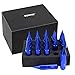 Rupse 20pcs M12x1.5 7075 Aluminum Spiked Lug Nuts Extended Tuner Wheels/Rims For Honda,Mitsubishi,Toyota, Mazda, Subaru etc (Blue-2)