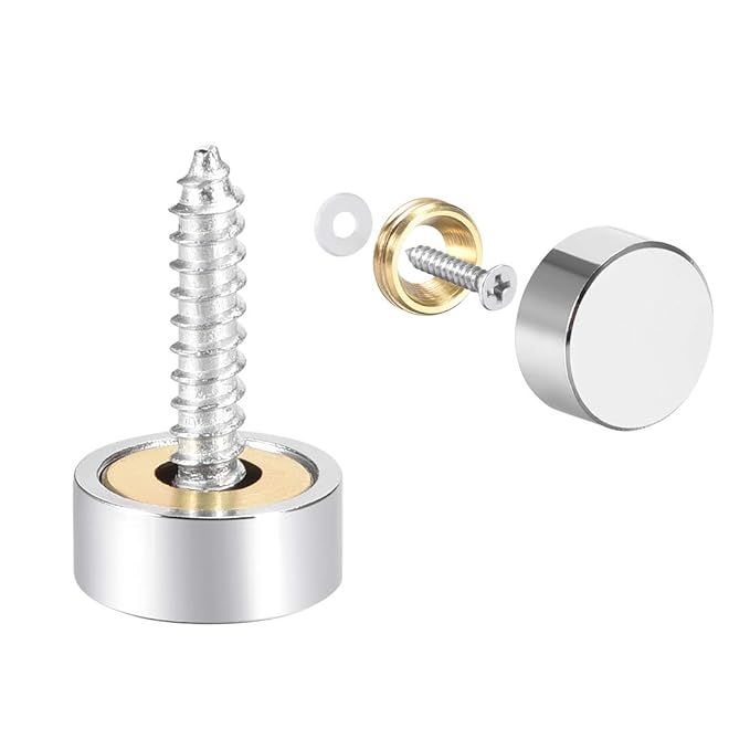sourcing map Mirror Screws Decorative Caps Cover Nails Polished
