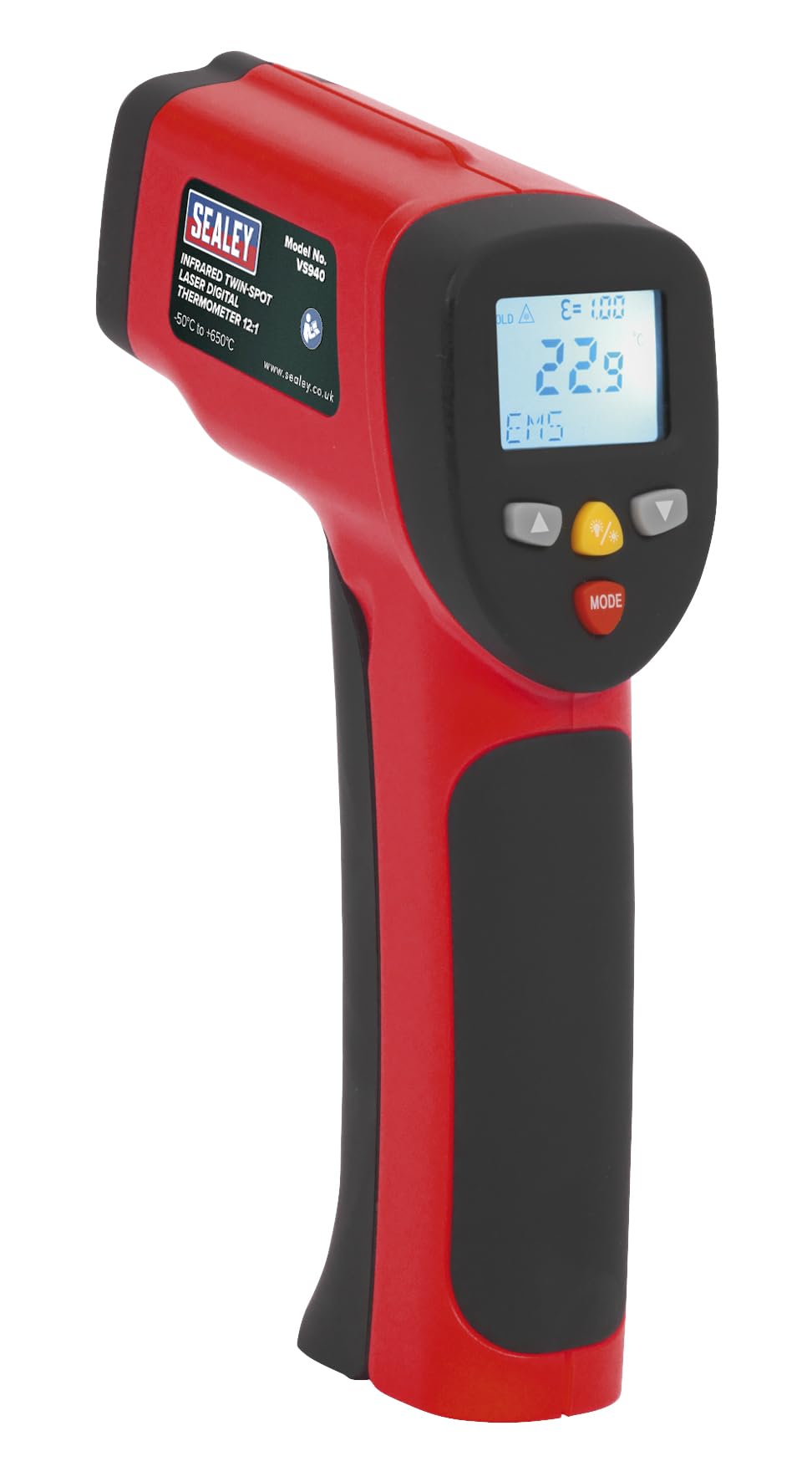 Sealey VS940 12:1 Infrared Twin-Spot Laser Digital Thermometer