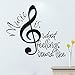 Removable DIY Wall Note Decor Stickers, Music Note is What Feelings Sound Like Letter Words Wall Stickers Decal Home Decor Art Mural (Black)