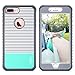 ULAK iPhone 7 Plus Case, Slim Shockproof Flexible TPU Bumper Case Durable Anti-Slip Lightweight Front and Back Hard Protective Safe Grip Cover for Apple iPhone 7 Plus 5.5 inch Mint Stripes Minimal