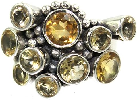 925 Sterling Silver Ring Studded With Citrine, Weight 9.20gm, Head Length 0.95inch, Head Width 0.71inch, Ring Size 8